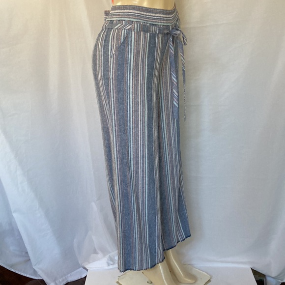 DEMOCRACY Jeans High Rise Palazzo Pants Size 6 Wide Leg Fray Hem Multicolor NWOT - Picture 6 of 9
